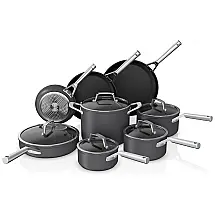 Conjunto de Panelas e Frigideiras Antiaderentes 13 Peças em Aço Anodizado, Ninja C39600, Preto