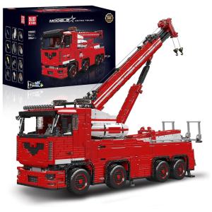 Kit de Construção Caminhão Guindaste Pesado com 10966 Peças para Crianças e Adultos, Mould King, Vermelho