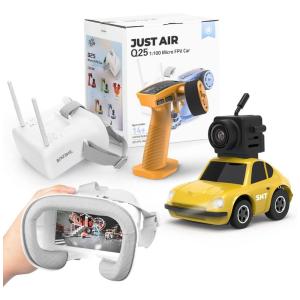 Mini Carrinho de Controle Remoto 2.4 GHz com Câmera e Óculos FPV para Adultos, SNICLO, Amarelo