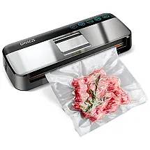 Seladora a Vácuo Automática para Alimentos Secos e Úmidos com Controle Digital, 110V, GHVACZS AP18, Prata