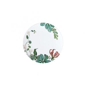 Prato para Sobremesa ou Aperitivo de 22 cm, Mais Elegância em Sua Mesa com Estilo Moderno, Formato Redondo e Material de Porcelana