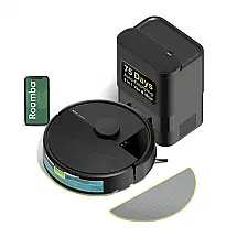 Robô Aspirador e Esfregão iRobot Roomba 104 Combo Preto com Navegação LiDAR e Esvaziamento Automático 75 Dias