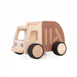 Caminhão de madeira Guidecraft Wooden Garbage Truck para brincadeiras de caminhão de lixo e complemento de cantos de blocos
