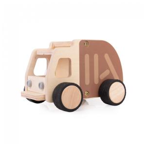 Caminhão de madeira Guidecraft Wooden Garbage Truck para brincadeiras de caminhão de lixo e complemento de cantos de blocos
