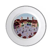 Prato para Salada ou Aperitivo de 21 cm com Tema Old Village Square, Formato Redondo e Material de Porcelana Premium, Villeroy Boch