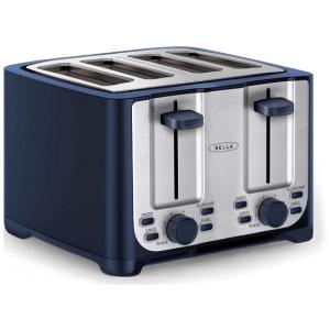 Torradeira Elétrica 4 Fatias com 6 Níveis de Tostagem em Aço Inoxidável, 220V 1500W, BELLA, Azul Escuro
