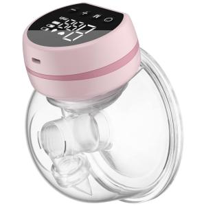 Bomba Tira Leite Única Elétrica Recarregável com Painel Digital 3 Modos e 9 Níveis de Sucção, TOVVILD, Rosa