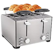 Torradeira Elétrica de 4 Fatias com 6 Níveis de Tostagem e Função Bagel, , , 110v, SCHLO GTS4C, Prateado