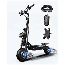 Scooter Elétrica para Adultos até 250 kg, Velocidade Máxima de 80 km/h e Alcance de 109 km com Pneus Off-Road e Assento Removível, 6000W