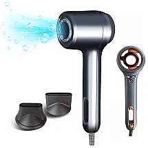 GESLEBEN Secador de Cabelo Profissional Iônico com Bicos Magnéticos, 1500W, 110V, Cinza