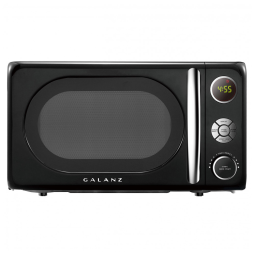 Micro ondas Retro de Bancada 19 Litros Multifuncional de Aço Inoxidável, 700W, 110v, GALANZ GLCMKA07BKR 07, Preto