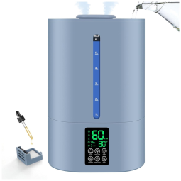 Umidificador de Ar de 6 Litros para Ambientes Amplos, Quente e Frio, Perfeito para Quarto de Bebê e Plantas, Design Prático Top