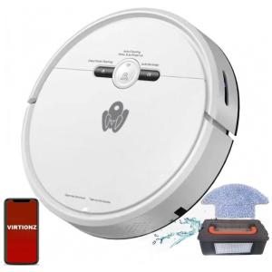Aspirador de Pó Robô com Conexão via APP WIFI e Auto Carregamento, 110V, VIRTIONZ MWIRE, Branco