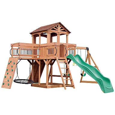 Playground Infantil de Madeira Verde