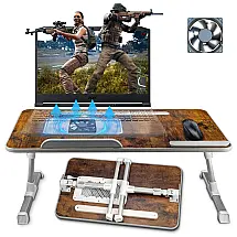 Mesa para Laptop Ajustável Apoio para Cama com Refrigeração de CPU, BETIDOM, Marrom
