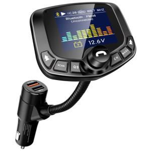 Adaptador Transmissor Veicular Bluetooth USB AUX, TASSHZ TS786, Preto