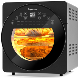 Air Fryer Fritadeira Elétrica, sem óleo, 16 em 1, capacidade 14L e painel digital, 1700W, 110v, EOSAGA, Preto