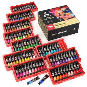 Kit de Tinta Acrílica Profissional com Cores Essenciais, 100 Peças, Arteza