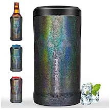 Pastoral Cooler Portátil para Garrafas de cerveja com Isolamento Duplo, Aço Inox, Preto
