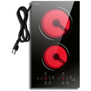 Cooktop Elétrico 2 Bocas 110v, Fogão de Mesa 30cm, Radiante Embutido c/ Bloqueio de Segurança e Proteção Infantil,Hobsir hob