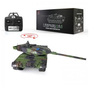 Tanque Militar Leopard2A6 de Controle Remoto em Plástico Resistente, com Torre Rotativa e Infravermelho para Adultos, Wheelfun