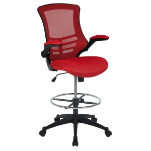Cadeira de Escritório Ergonômica Giratória com Encosto Médio, FLASH FURNITURE BL X 5M D RED GG, Vermelho