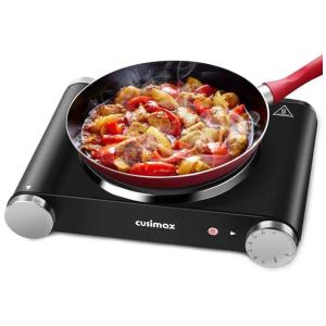 Cooktop Elétrico Portátil com 1 Queimador e Controle de Temperatura, Aço Inoxidável, 110V 1500W, CUSIMAX CORDIAL CMHP B101, Preto