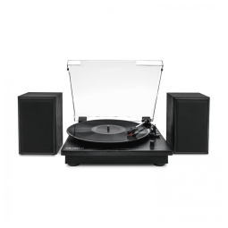 Toca-discos Victrola Montauk com Bluetooth, 3 Velocidades, Alto-falantes Estéreo, Saída RCA, Entrada Auxiliar de 3.5mm, Tampa Removível