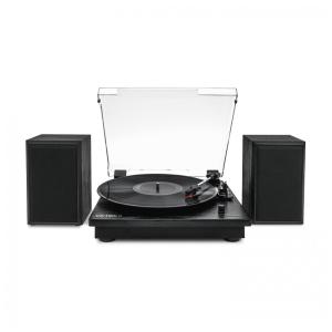 Toca-discos Victrola Montauk com Bluetooth, 3 Velocidades, Alto-falantes Estéreo, Saída RCA, Entrada Auxiliar de 3.5mm, Tampa Removível