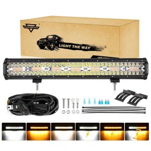 Barra LED Offroad com 42000 Lúmens e 6 Modos Âmbar, 420W, Auxbeam, Preto