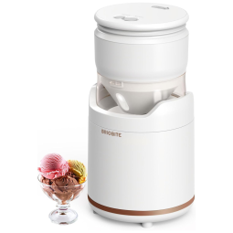 Máquina de Sorvete Recarregável 550mL com Desligamento Automático, Tigela Duplamente Isolada, Sem BPA e Fácil de Limpar, 110V, BRIOBITE
