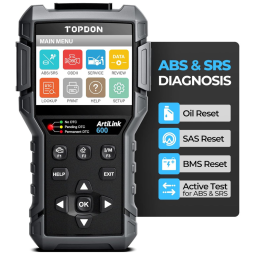 Scanner Automotivo Profissional AL600 com Diagnóstico Profissional OBD2, 12V, TT TOPDON, Preto