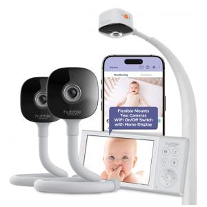 Babá Eletrônica Hubble 2 Câmeras 2K HD Tela 5" Detecção IA Rosto Virada Choro Prático