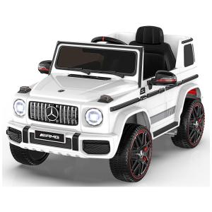 Carro Elétrico Infantil a Bateria com Controle Remoto, Farol LED, Reprodutor de Música e Buzina, 12V, ANPABO Mercedes-Benz G63, Branco