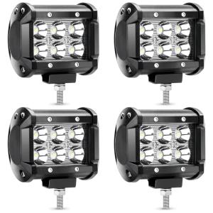 YITAMOTOR Farol de Milha LED Off Road 12V 24V 6000K 18W Alumínio 1070 à Prova Dágua Backup Luz