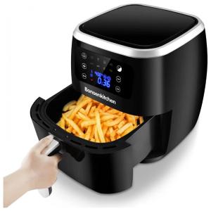 Forno Elétrico de Bancada com Função AirFryer 19L com Painel Digital, Aço Inoxidável, 1500W, 110v, BONSENKITCHEN, Preto