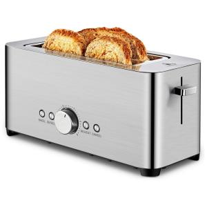 Torradeira Elétrica 4 Fatias com 6 Níveis de Tostagem de Aço Inoxidável, 110v, REDMOND, Prateado