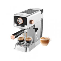 Máquina de Espresso 20 Bar Mecity CM5203AY Prata Inox, Vaporizador de Leite, Reservatório 1,09L, Display, 1400W, 110V