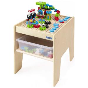 Mesa Guidecraft IO Blocks STEM com 200 peças e 2 caixas organizadoras para montagem e atividades educativas