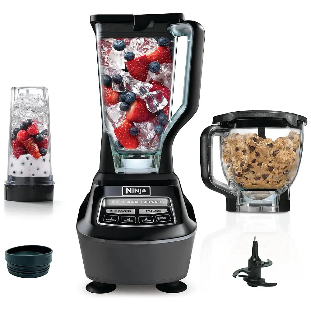 Liquidificador Ninja BL770AMZ Sistema de Cozinha 1500W Processador 2 Copos Preto 120V