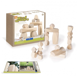 Blocos de Madeira Guidecraft Wood Stackers Pedras Naturais Multicoloridas 20 Peças G6772