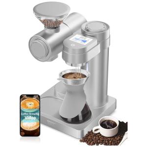 Máquina de Café Expresso 4 em 1 com Moedor Inteligente Embutido 1000W, 110v, GEVI SCM1705 UL, Cinza