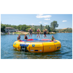 Plataforma Inflável até 10 Pessoas para Piscinas e Lagos, Amarela, ISLAND HOPPER 20 PVC tramp, Amarelo