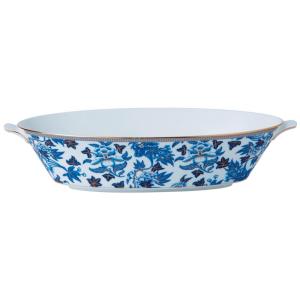 Travessa Oval com Capacidade de 1.3L, em Porcelana, Wedgwood 40003901, Branca e Azul Royal