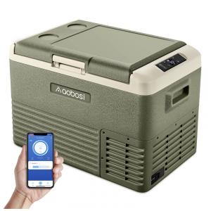 Geladeira Portátil 30L com Controle Via APP 2 24V DC 110 240V AC AAOBOSI, Verde