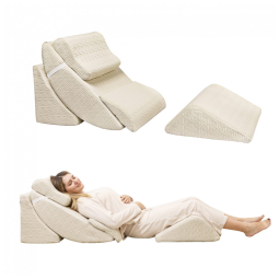 Conjunto de 5 Peças de Travesseiros Ortopédicos em Cunha para Cama, Espuma Viscoelástica Ajustável, Alívio de Dor, Refluxo, Betterhood