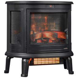 Lareira Elétrica com Controle Remoto e Chamas 3D Ajustável, 1500W, 110v, DURAFLAME DFI 7117 01, Preto