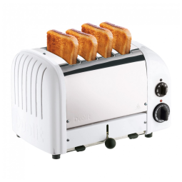 Torradeira Elétrica 4 Fatias com 3 Níveis de Tostagem, Branca, 110v, DUALIT 47153, Branco
