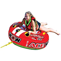 Boia Rebocável Inflável Para 1 Pessoa, Resistente, WOW SPORTS, Vermelho
