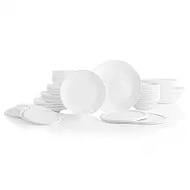 Aparelho de Jantar Corelle Winter Frost White 78 Peças Vidro Vitrelle Serviço para 12 Resistente a Lascas